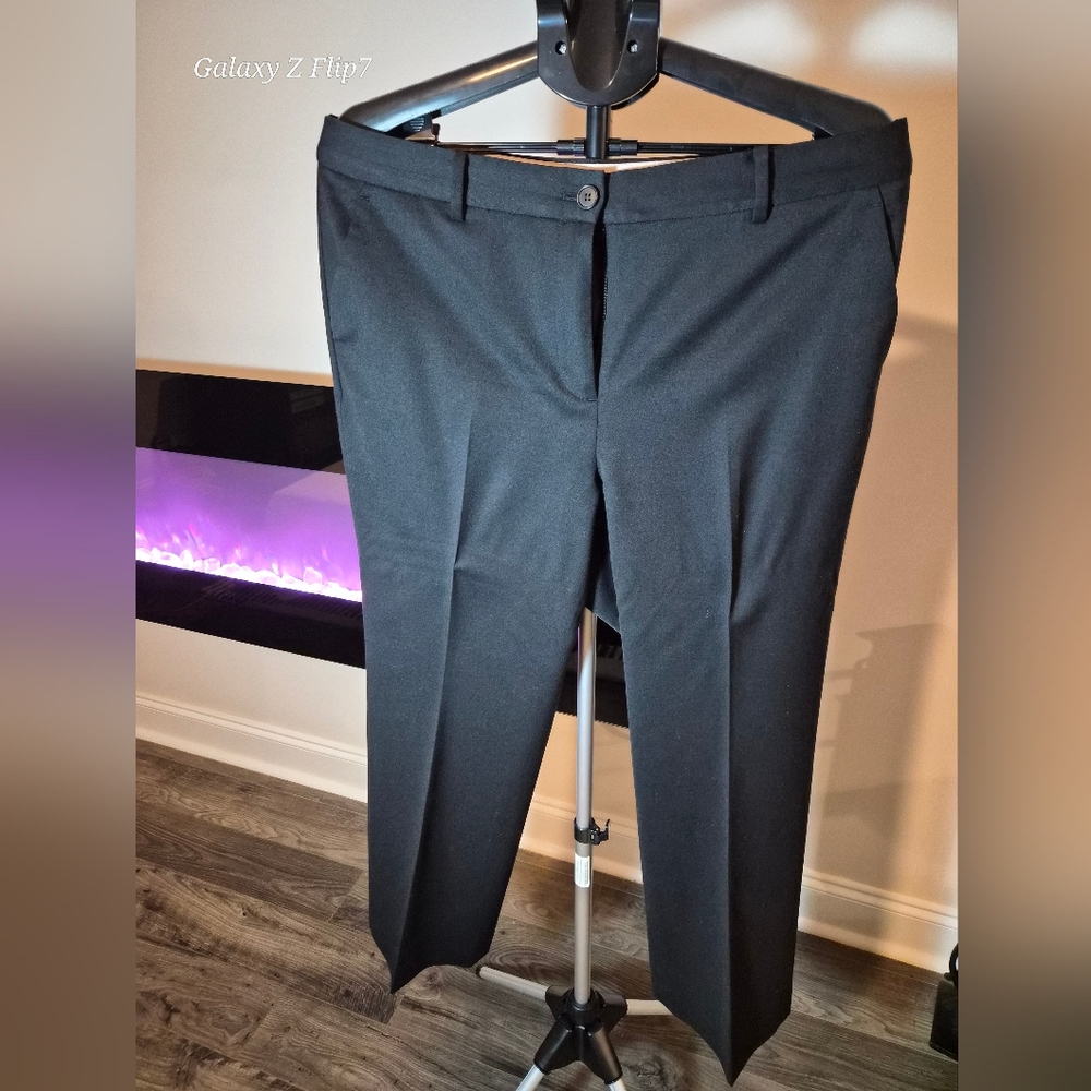 Talbots Windsor Italian Flannel Black Trousers Size 14P Petites